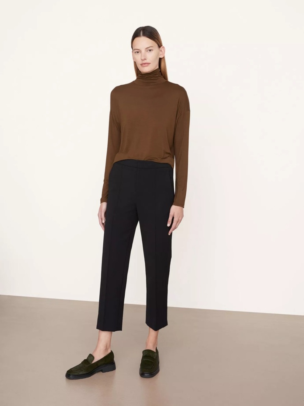 Vince Tapered Stove Pipe Trousers Black Size 6